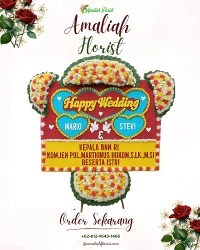 Karangan Papan Bunga Pernikahan di Kedisan